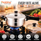 Triply Kalash Plus Hammered Pressure Cooker With Steel & Glass Lid