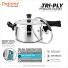 Triply Kalash Plus Pressure Cooker With Steel & Glass Lid