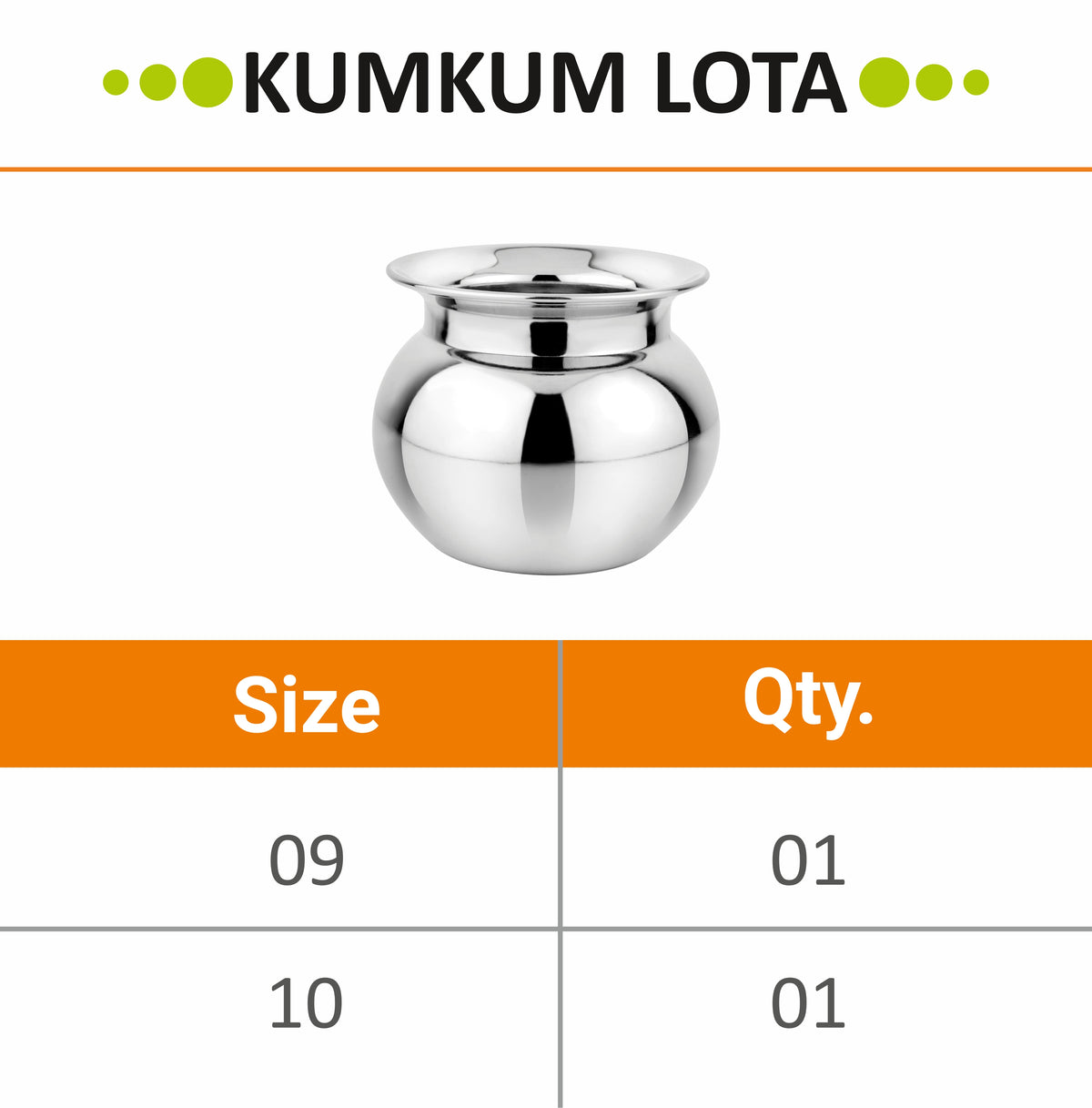 Stainless Steel Multi-Purpose Kumkum Lota - Prabha