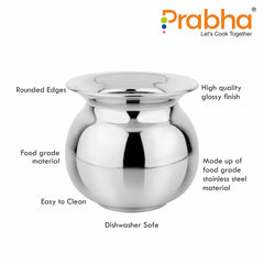Stainless Steel Lassi Lota - Ideal for Home & Kitchen, Rust-Free Elegance - Prabha