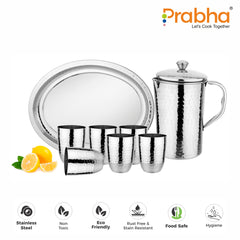 Stainless Steel Hammered Lemon Set - Set of 8 Pieces