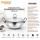 Magnum Capsule Bottom Hammered Kadhai With Lid
