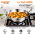 Magnum Capsule Bottom Hammered Kadhai With Lid