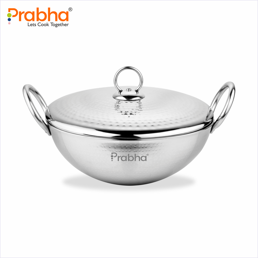 Magnum Capsule Bottom Hammered Kadhai With Lid