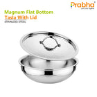 Magnum Flat Bottom Hammered Tasla With Lid