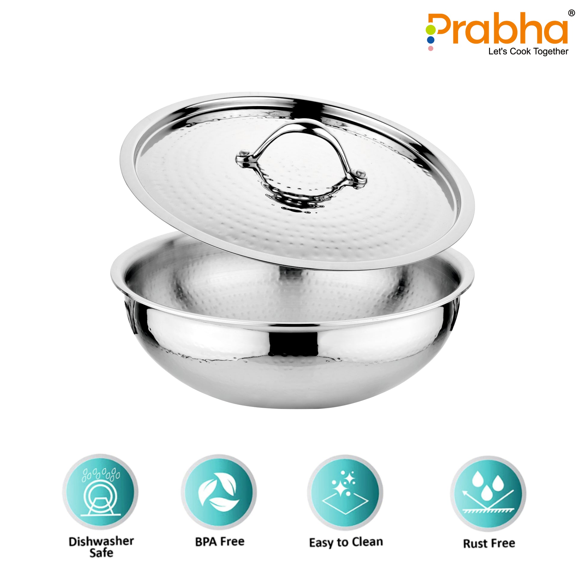 Magnum Flat Bottom Hammered Tasla With Lid