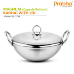 Load image into Gallery viewer, Magnum Capsule Bottom Hammered Kadhai With Lid