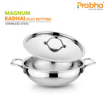 Load image into Gallery viewer, Magnum Flat Bottom Hammered Kadhai With Lid