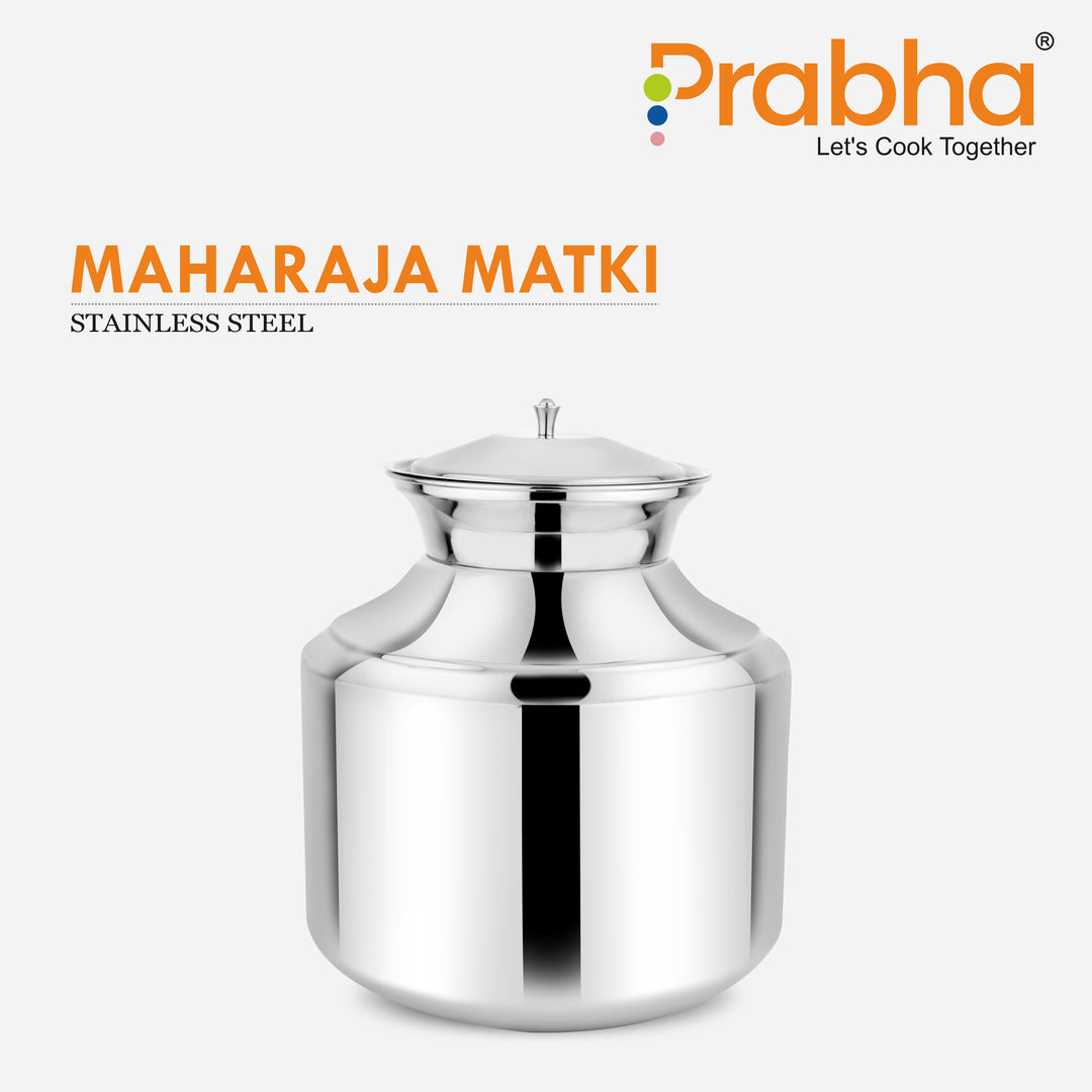 Stainless Steel Water Storing Maharaja Matki for Home & Kitchen (5 Litres)