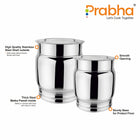 Stainless Steel Matka Pawali Set of 2 - Food-Grade Storage Solution for Home & Kitchen