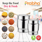 Stainless Steel Matka Pawali Set of 2 - Food-Grade Storage Solution for Home & Kitchen