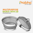 Stainless Steel Multipurpose Basket with Lid for Vegetable & Fruit - Prabha