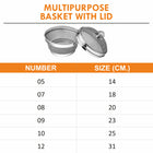 Stainless Steel Multipurpose Basket with Lid for Vegetable & Fruit - Prabha