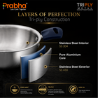 Omega Tri-Ply Mini Kadhai Without Lid