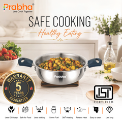 Omega Tri-Ply Mini Kadhai Without Lid