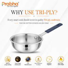 Omega Tri-Ply Mini Wok Without Lid