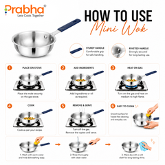 Omega Tri-Ply Mini Wok Without Lid