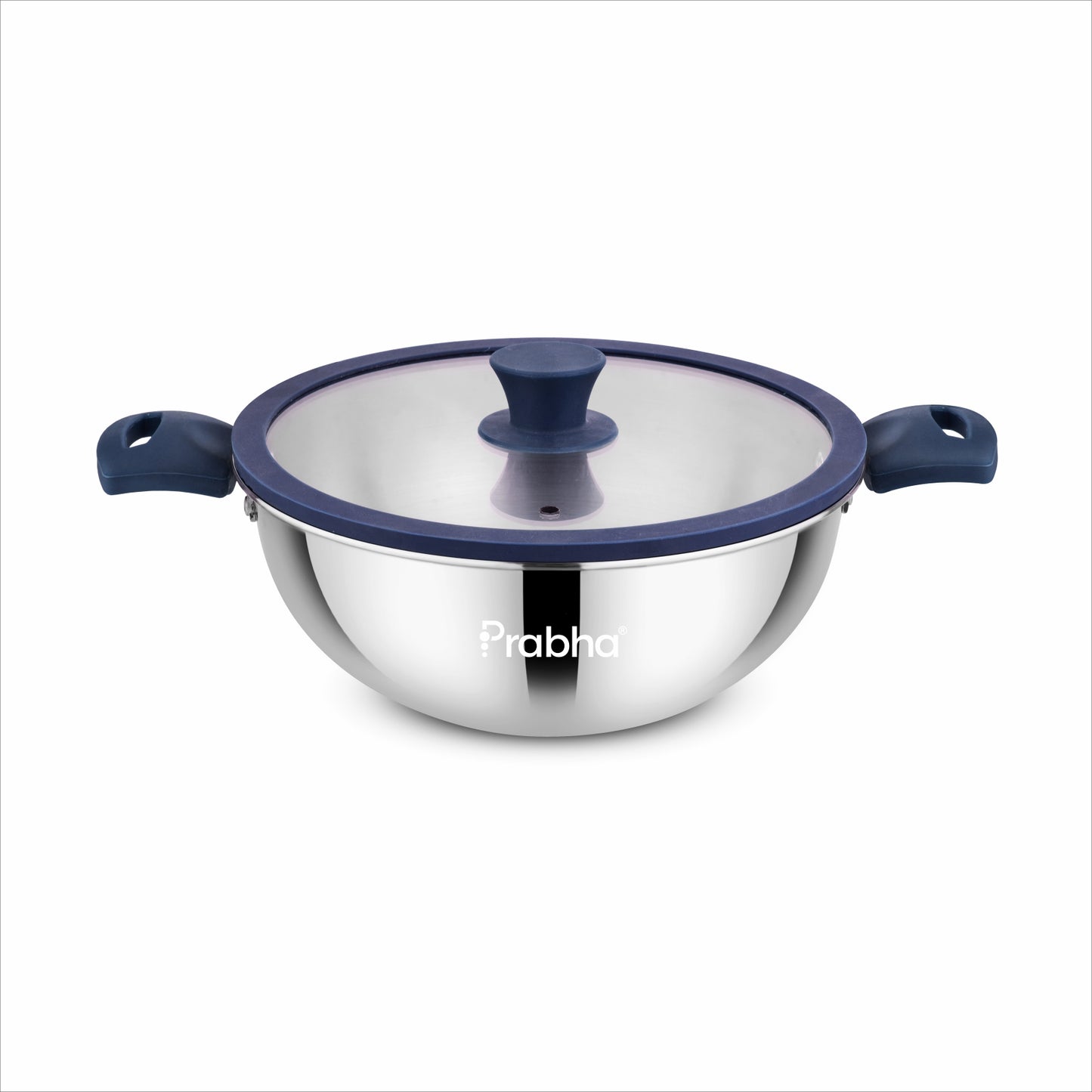 Omega Tri-Ply Extra Deep Kadhai With Glass Lid