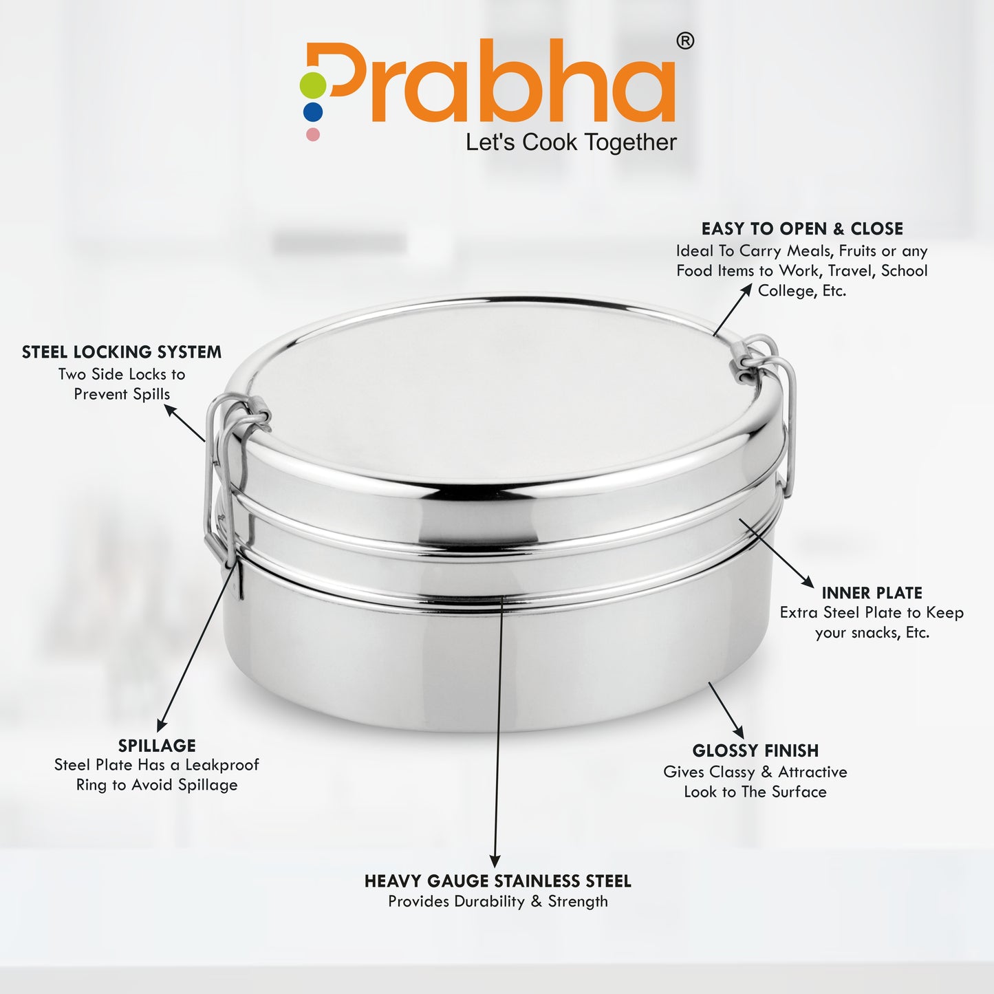 Oval Double Decker Lunch Box - Prabha