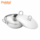 Prabha Signature Tri-Pro Capsule Bottom Hammered Kadhai with Lid