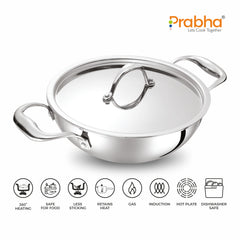 Prima Triply Deep Kadhai With Lid