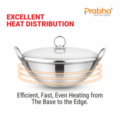 Prima Triply Capsule Bottom Kadhai With Lid