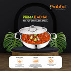 Buy Prima Triply Kadhai Flat Bottom With Lid