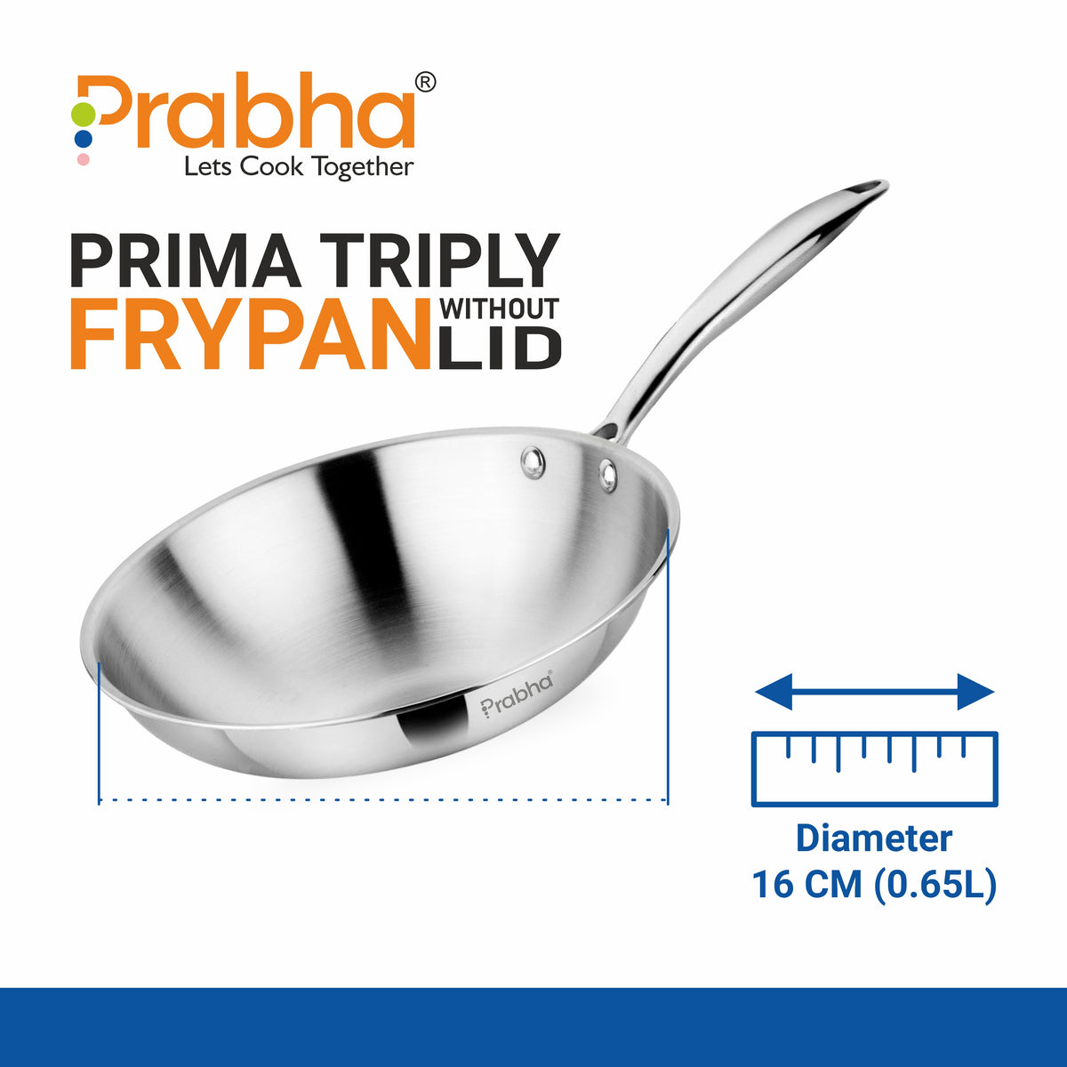 Prima Triply Frypan Without Lid