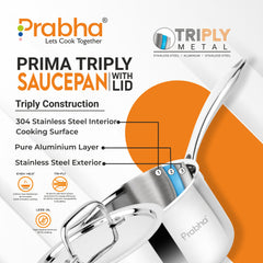Prima Triply Kalash Saucepan With Lid