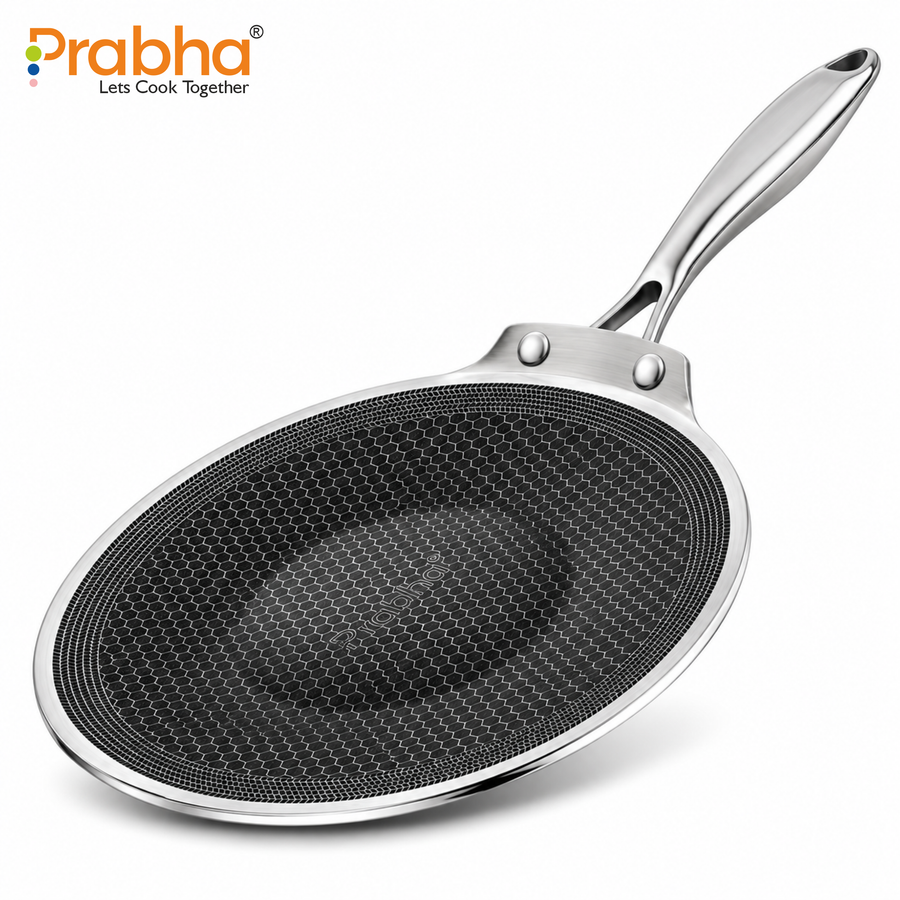 Triply Hexa Cube Premium Roti Tawa with Cast Handle – 26 CM