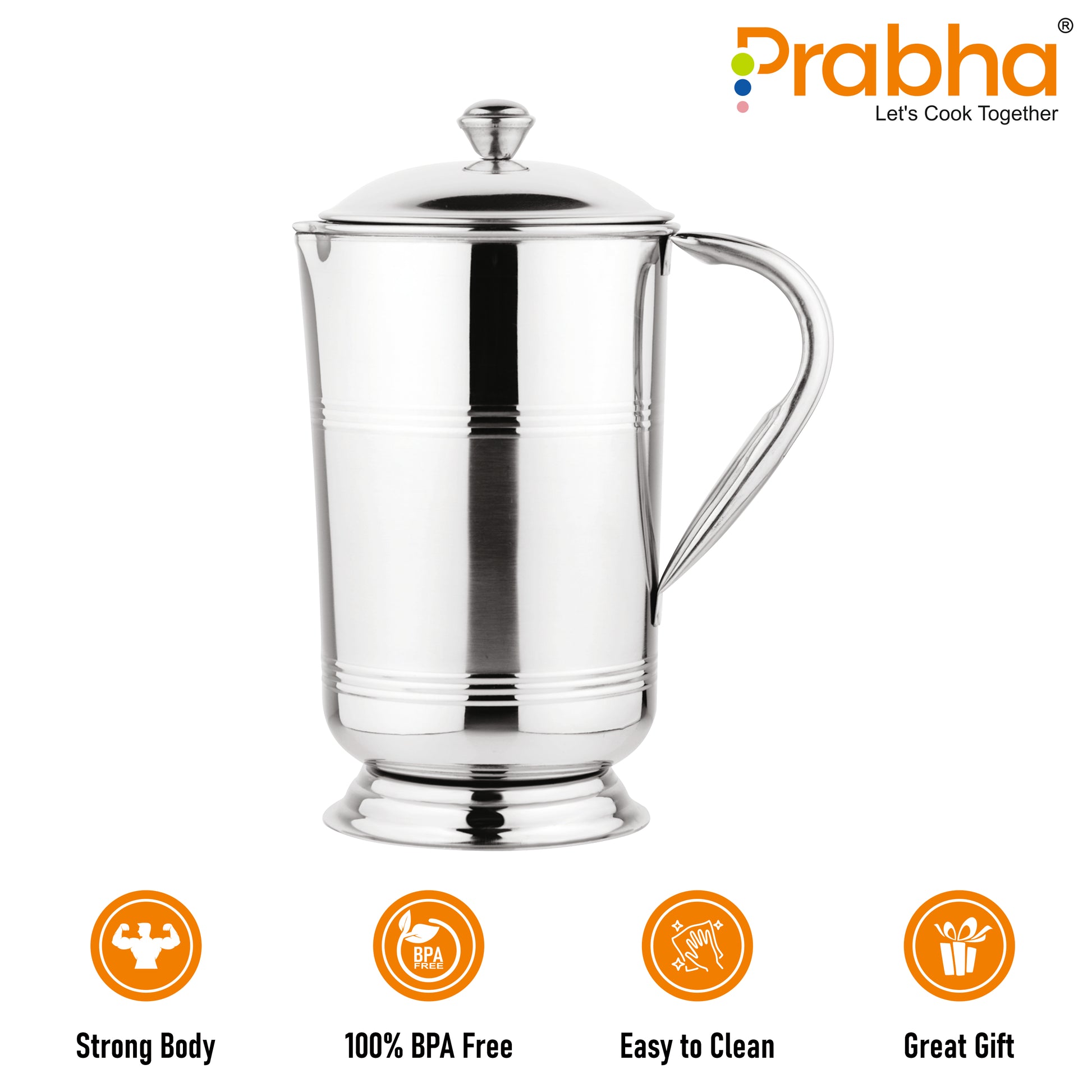 Stainless Steel Pendy Water Jug, 1900ml - Ideal for Home & Kitchen
