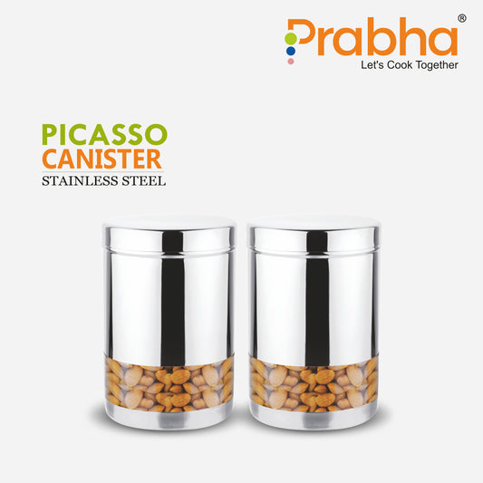 Stainless Steel Picasso Canister - Best for Kitchen Storage - Prabha