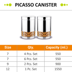 Stainless Steel Picasso Canister - Best for Kitchen Storage - Prabha