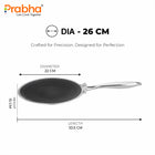 Triply Hexa Cube Premium Roti Tawa with Cast Handle – 26 CM