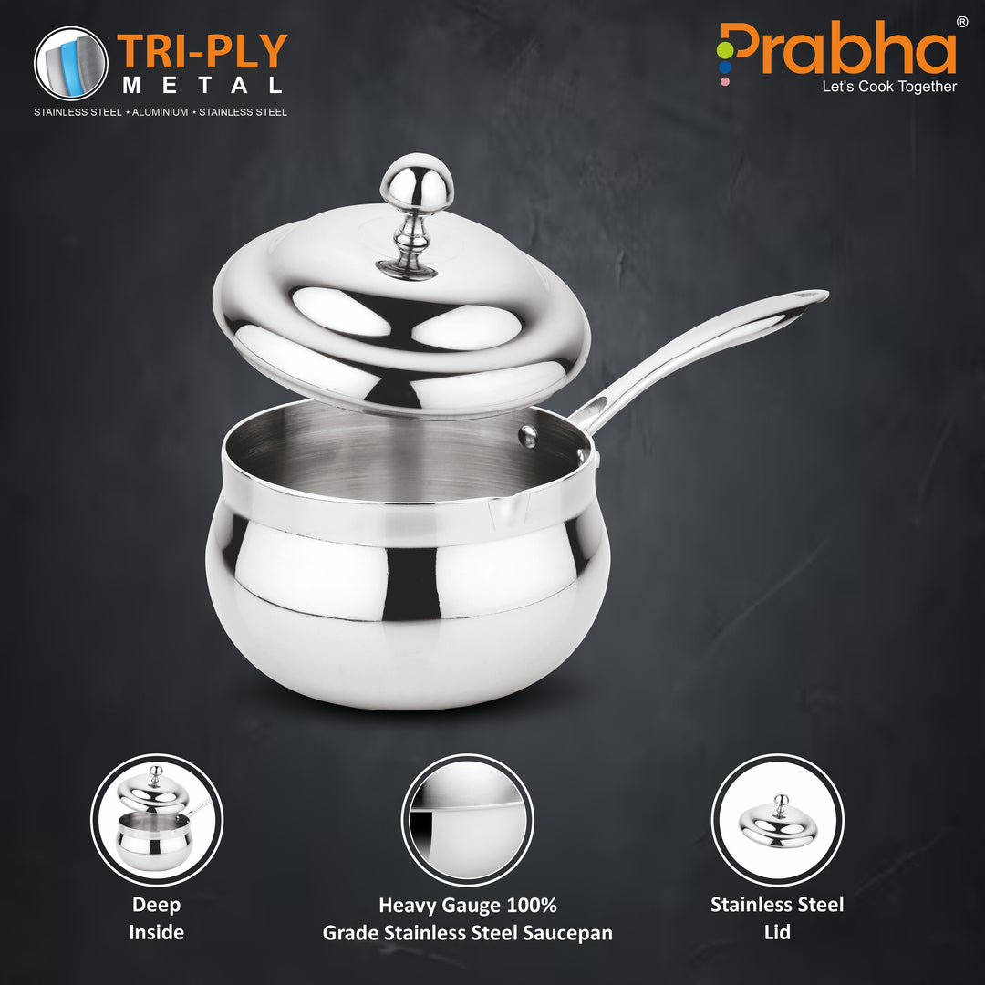 Triply Belly Saucepan With Lid