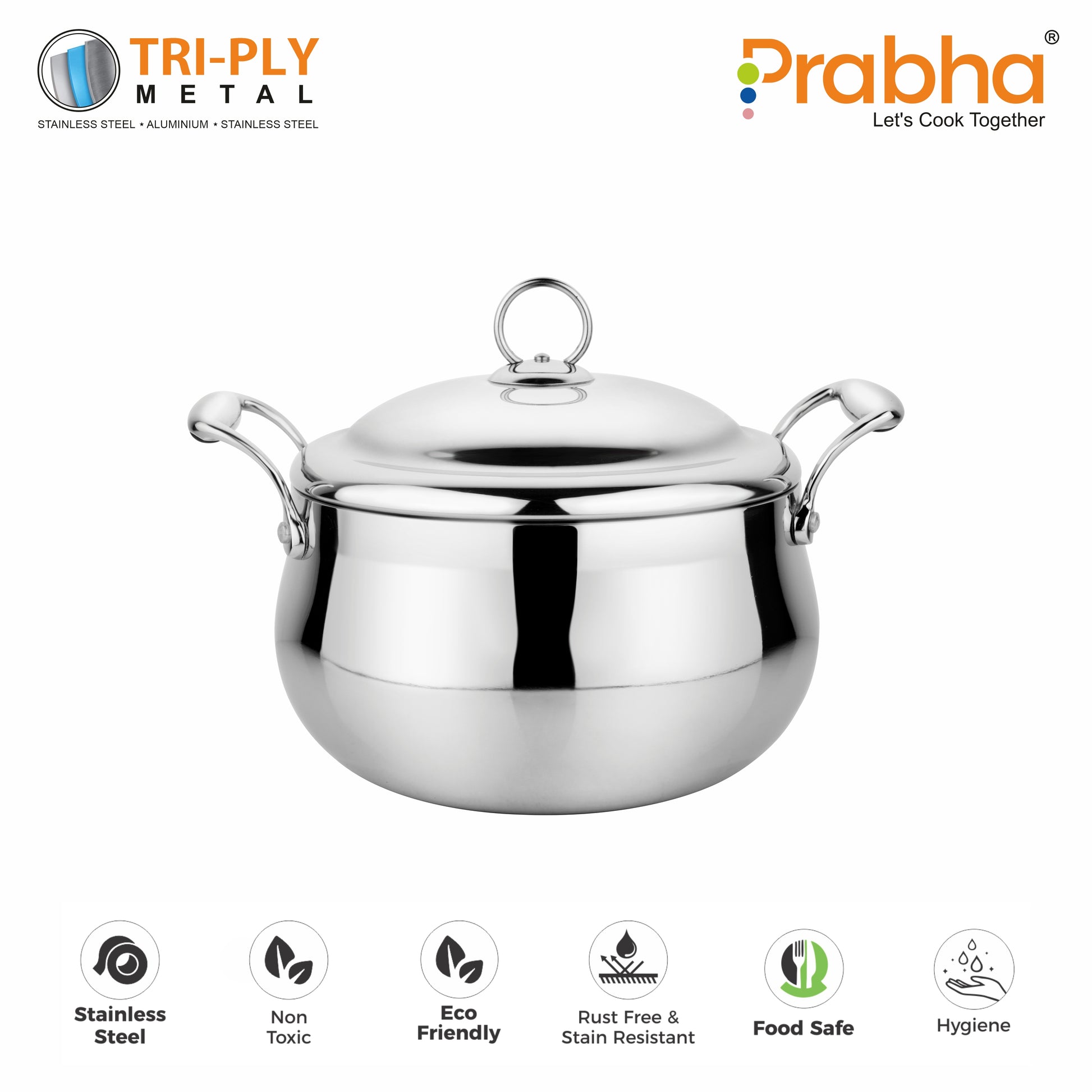 Prima Triply Belly Casserole With Lid