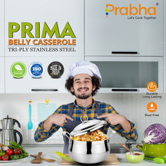 Prima Triply Belly Casserole With Lid