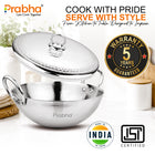 Prabha Prima Tri-Pro Capsule Bottom Hammered Kadhai with Lid