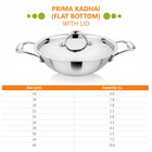 Buy Prima Triply Kadhai Flat Bottom With Lid - Prabha