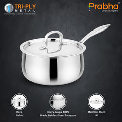 Prima Triply Kalash Saucepan With Lid