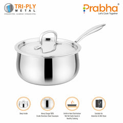Prima Triply Kalash Saucepan With Lid