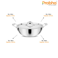 Prima Triply Deep Kadhai With Lid