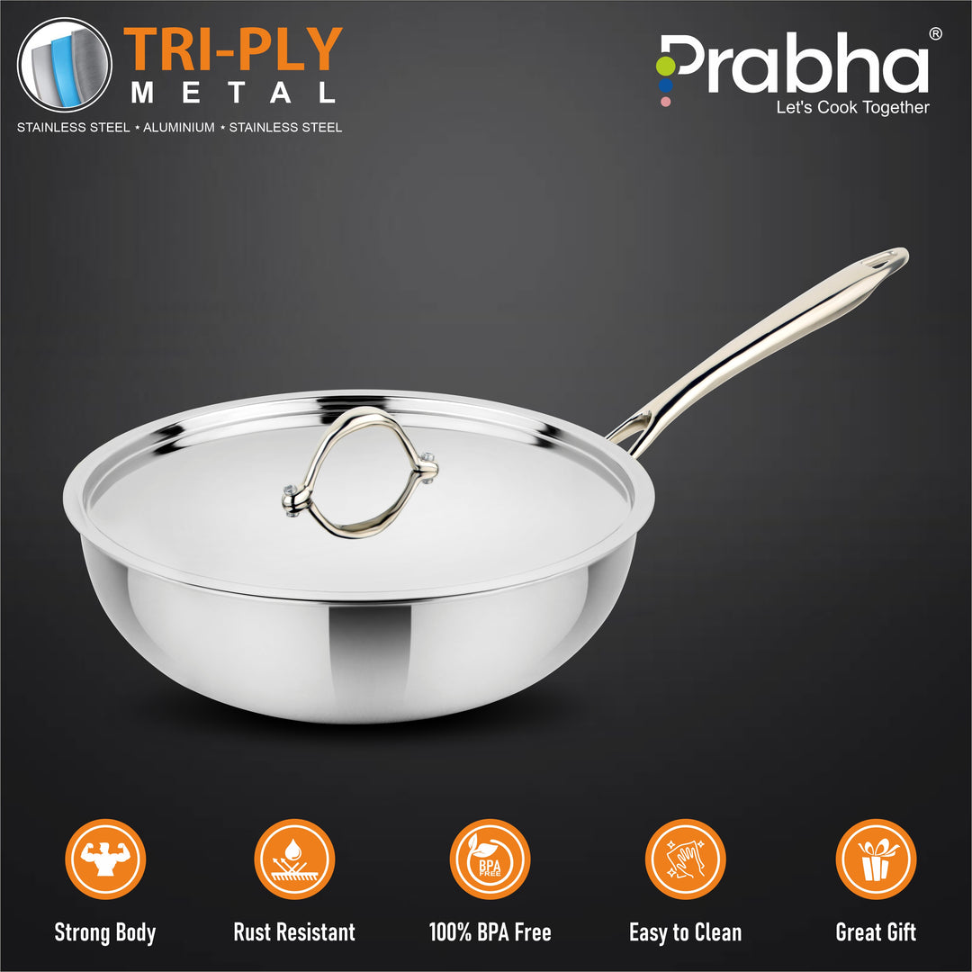 Prima Triply Wok With Lid