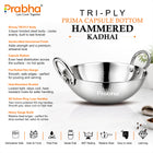 Prabha Triply Tri-Pro Capsule Bottom Deep Hammered Kadhai without Lid