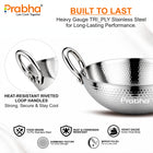 Prabha Triply Tri-Pro Capsule Bottom Deep Hammered Kadhai without Lid