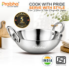 Prabha Triply Tri-Pro Capsule Bottom Deep Hammered Kadhai without Lid