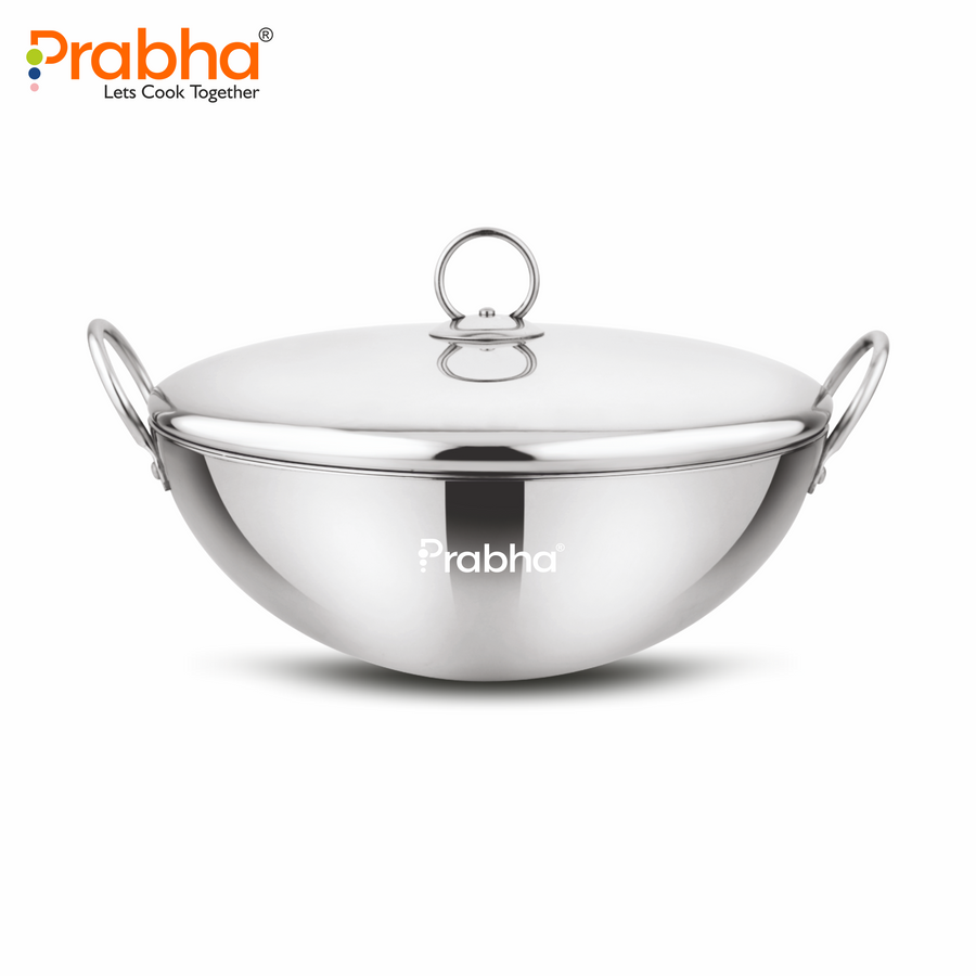 Prima Triply Capsule Bottom Kadhai With Lid