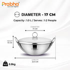 Prima Triply Capsule Bottom Kadhai With Lid