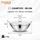 Prima Triply Capsule Bottom Kadhai With Lid