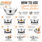 Prima Triply Capsule Bottom Kadhai With Lid